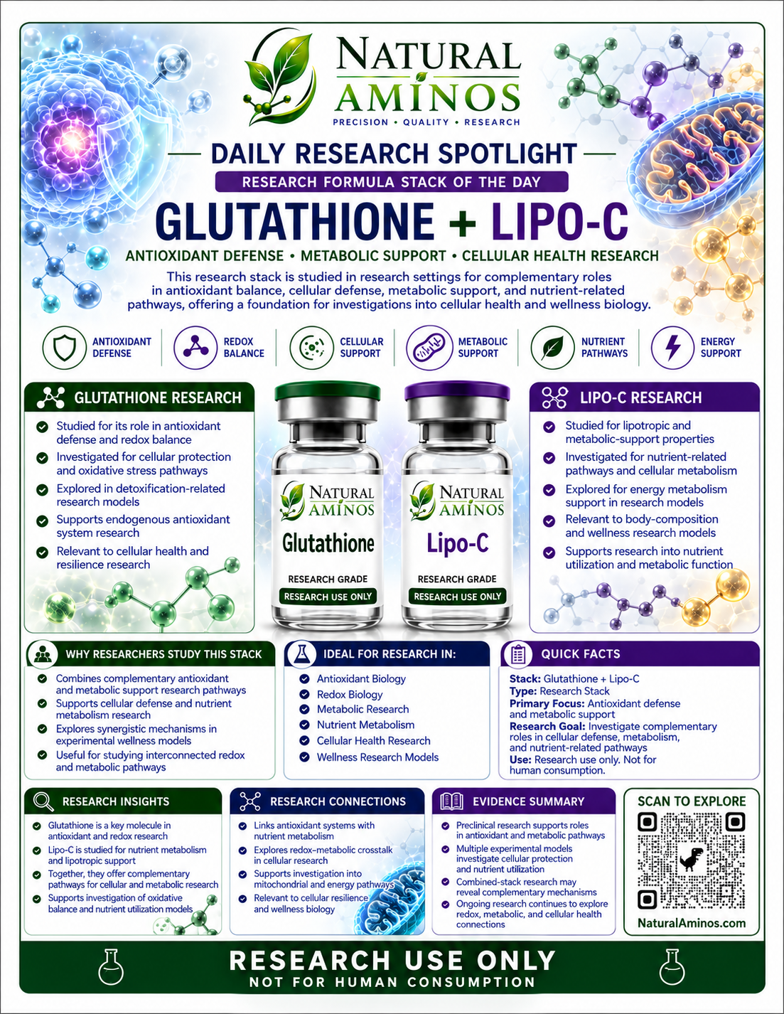 Glutathione + Lipo-C research graphic